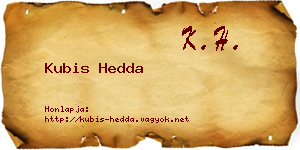 Kubis Hedda névjegykártya